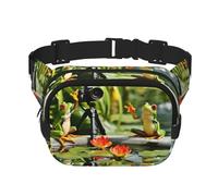 Phayah Deux grenouilles prenant des photos hommes femmes sac banane avec sangle réglable pour l'entraînement en plein air voyage décontracté course randonnée cyclisme