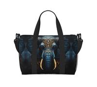Phayah Eerie Sac de voyage éléphant Sac de sport fourre-tout pour femme et fille Résistant à l'eau Noir Taille unique, Noir/blanc, One Size