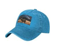 PHAYAH Elk in The Meadow Pattern Unisexe Adulte Cowboy Chapeau Full Coton Bord incurvé Casquette de baseball Sport Denim Chapeau de soleil Noir