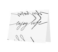 PHAYAH Enjoy Life Lot de 10 cartes de vœux manuscrites à la main avec enveloppe bleue pour anniversaire de mariage et fête