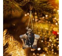 Phayah Étoile en céramique motif troupeau de bisons nord-américains pour sapin de Noël Nouvel An Souvenirs pour rassemblements Arbre de Noël à suspendre