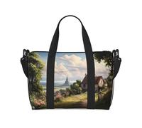 Phayah Fairytale Campagne Sac de voyage fourre-tout pour femme et fille Résistant à l'eau Noir Taille unique, Noir/blanc, One Size