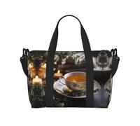 Phayah Fine Tea Bowl Sac de voyage Sac de sport pour femme et fille Résistant à l'eau Noir Taille unique, Noir/blanc, One Size