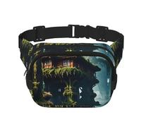 Phayah Floating Island House Sac banane avec sangle réglable pour l'extérieur, l'entraînement, les voyages, la course à pied, la randonnée, le cyclisme