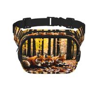 Phayah Fox In Fallen Leaves Sac banane pour homme, femme, entraînement, voyage, course décontractée, randonnée, cyclisme