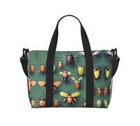 Phayah Insect Atlas Sac de voyage fourre-tout pour femme et fille Résistant à l'eau Noir Taille unique, Noir/blanc, One Size