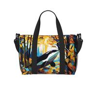 Phayah Killer Whale In The Woods Sac de voyage fourre-tout pour femme et fille Résistant à l'eau Noir Taille unique, Noir/blanc, One Size