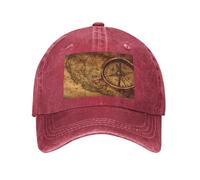 PHAYAH Law of the Compass Navigation Pattern Adult Cowboy Baseball Cap Dad Hat Driver Confortable et Respirant pour Taille Réglable Homme et Femme Noir, Rouge, Taille unique