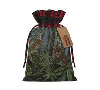 PHAYAH Le sac cadeau à deux léopards avec cordon de serrage est utilisé pour l'emballage cadeau d'anniversaire et de fête, un choix idéal pour la famille et les amis