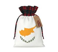 PHAYAH Le sac cadeau avec cordon de serrage drapeau de Chypre est utilisé pour l'emballage cadeau d'anniversaire et de fête, un choix idéal pour la famille et les amis