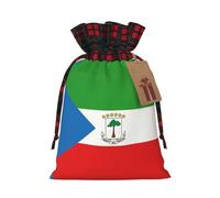 PHAYAH Le sac cadeau avec cordon de serrage drapeau de la Guinée équatoriale est utilisé pour l'emballage cadeau d'anniversaire et de fête, un choix idéal pour la famille et les amis