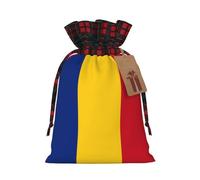PHAYAH Le sac cadeau avec cordon de serrage drapeau de la Roumanie est utilisé pour un emballage cadeau d'anniversaire et de fête, un choix idéal pour la famille et les amis