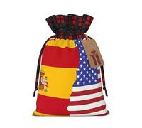 PHAYAH Le sac cadeau avec cordon de serrage drapeau espagnol américain est utilisé pour un emballage cadeau d'anniversaire et de fête, un choix idéal pour la famille et les amis