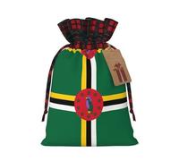 PHAYAH Le sac cadeau avec cordon de serrage du drapeau du Commonwealth de la Dominique est utilisé pour un emballage cadeau d'anniversaire et de fête, un choix idéal pour la famille et les amis
