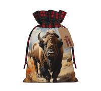 PHAYAH Le sac cadeau avec cordon de serrage en forme de troupeau de bison d'Amérique du Nord est utilisé pour l'emballage cadeau d'anniversaire et de fête, un choix idéal pour la famille et les amis