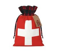 PHAYAH Le sac cadeau drapeau suisse avec cordon de serrage est utilisé pour l'emballage cadeau d'anniversaire et de fête, un choix idéal pour la famille et les amis