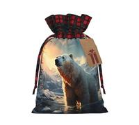 PHAYAH Le sac cadeau ours polaire en hiver avec cordon de serrage est utilisé pour l'emballage cadeau d'anniversaire et de fête, un choix idéal pour la famille et les amis