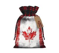 PHAYAH Le sac cadeau rétro avec cordon de serrage avec drapeau du Canada est utilisé pour un emballage cadeau d'anniversaire et de fête, un choix idéal pour la famille et les amis