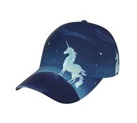 PHAYAH Licorne Under The Stars Casquette de baseball réglable à bord incurvé Chapeau de papa Sports Outdoor Golf Cap Truck Driver Chapeau Unisexe Noir, Noir , Taille unique