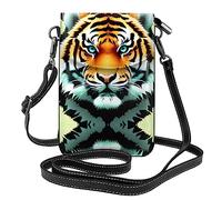 PHAYAH Little Fat Tiger Head Petit sac à bandoulière pour téléphone portable en cuir pour femme