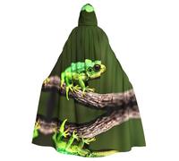 PHAYAH Little Green Lizard - Cape à capuche neutre pour adulte, pour bal masqué, cosplay, Halloween, sorcière, fête de Noël