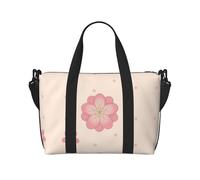 Phayah Little Pink Cherry Blossoms Sac de voyage fourre-tout pour femme et fille Résistant à l'eau Noir Taille unique, Noir/blanc, One Size