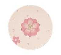 PHAYAH Little Pink Cherry Blossoms Tapis de souris rond imperméable et antidérapant en caoutchouc Tapis de protection de bureau Diamètre 20,1 cm