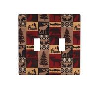 Phayah Lodge Bear Plaque murale à double bascule, motif cerf et poisson 11,4 x 11,4 cm pour zones résidentielles et commerciales