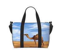 Phayah Lonely Camel Sac de voyage fourre-tout pour femme et fille Résistant à l'eau Noir Taille unique, Noir/blanc, One Size