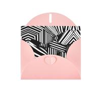 PHAYAH Lot de 10 cartes de vacances à motif de lignes géométriques noires et blanches, idéales pour Noël, les anniversaires de mariage et les invitations de fête, enveloppes roses assorties