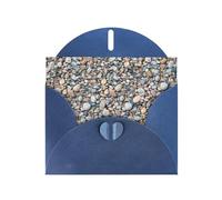 PHAYAH Lot de 10 cartes de vacances à motif de pierres de plage et idéales pour Noël, anniversaires de mariage et invitations de fête Enveloppes bleues assorties