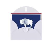 PHAYAH Lot de 10 cartes de vacances à motif drapeau de l'État du Wyoming et idéales pour Noël, les anniversaires de mariage et les invitations de fête, enveloppes blanches assorties