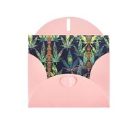 PHAYAH Lot de 10 cartes de vacances à motif feuilles de mauvaises herbes et idéales pour Noël, anniversaires de mariage et invitations de fête, enveloppes roses assorties