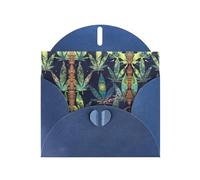 PHAYAH Lot de 10 cartes de vacances à motif feuilles de mauvaises herbes et idéales pour Noël, anniversaires de mariage et invitations de fête, enveloppes bleues assorties