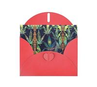 PHAYAH Lot de 10 cartes de vacances à motif feuilles de mauvaises herbes et idéales pour Noël, anniversaires de mariage et invitations de fête, enveloppes rouges assorties