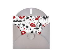 PHAYAH Lot de 10 cartes de vacances à motif lèvres et talons hauts, idéales pour Noël, anniversaires de mariage et invitations de fête, enveloppes grises assorties