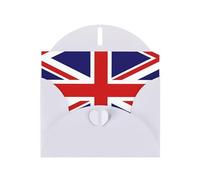 PHAYAH Lot de 10 cartes de vacances avec enveloppes blanches Motif drapeau du Royaume-Uni Convient pour les anniversaires de mariage et les invitations à une fête