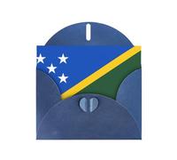PHAYAH Lot de 10 cartes de vacances avec enveloppes bleues Motif drapeau des îles Salomon Convient pour les anniversaires de mariage et les invitations à une fête
