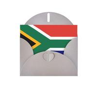 PHAYAH Lot de 10 cartes de vacances avec enveloppes grises - Motif drapeau de l'Afrique du Sud - Convient pour les anniversaires de mariage et les invitations de fête