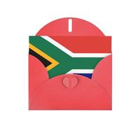 PHAYAH Lot de 10 cartes de vacances avec enveloppes rouges Motif drapeau de l'Afrique du Sud - Convient pour les anniversaires de mariage et les invitations de fête