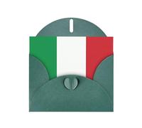 PHAYAH Lot de 10 cartes de vacances avec motif drapeau de l'Italie, idéales pour Noël, anniversaire de mariage et invitations de fête, enveloppes assorties vert foncé