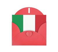 PHAYAH Lot de 10 cartes de vacances avec motif drapeau de l'Italie, idéales pour Noël, anniversaire de mariage et invitations de fête, enveloppes rouges assorties