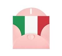 PHAYAH Lot de 10 cartes de vacances avec motif drapeau de l'Italie, idéales pour Noël, anniversaire de mariage et invitations de fête, enveloppes roses assorties
