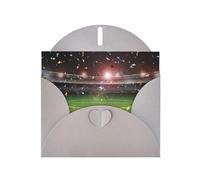 PHAYAH Lot de 10 cartes de vacances avec motif stade de football et cartes d'invitation idéales pour Noël, anniversaires de mariage et invitations de fête, enveloppes grises assorties