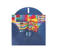 PHAYAH Lot de 10 cartes de vacances colorées à motif puzzle et idéales pour Noël, les anniversaires de mariage et les invitations de fête, enveloppes bleues assorties