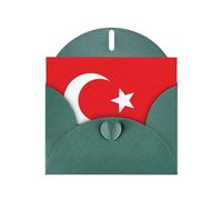 PHAYAH Lot de 10 cartes de vacances motif drapeau de la Turquie avec enveloppes Vert foncé Convient pour les anniversaires de mariage et les invitations à une fête