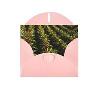 PHAYAH Lot de 10 cartes de vacances motif piment avec enveloppes roses, idéales pour les anniversaires de mariage et les invitations de fête