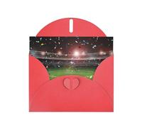PHAYAH Lot de 10 cartes de vacances Motif stade de football Arena Idéal pour Noël, anniversaire de mariage et invitations de fête Enveloppes rouges assorties