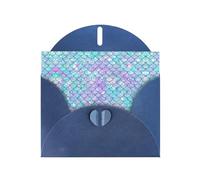 PHAYAH Lot de 10 cartes de vœux avec motif sirènes et enveloppes bleues assorties