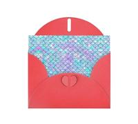 PHAYAH Lot de 10 cartes de vœux avec motif sirènes et enveloppes rouges assorties